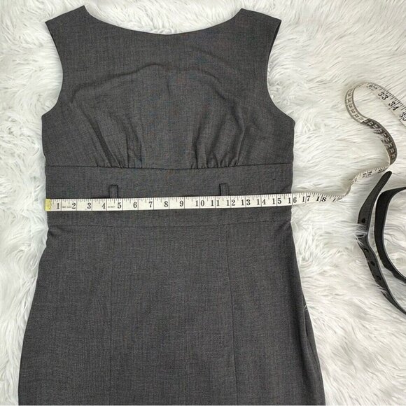 Adrienne Vittadini Women's NWT Black Grey Minimalist Belted Sheath Dress 6/C34 - Picture 9 of 11